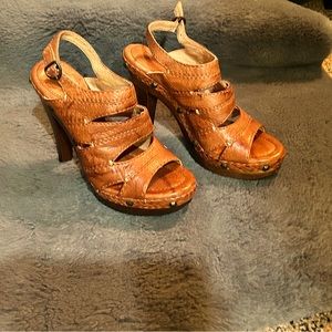 Frye braided strap shoes